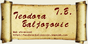 Teodora Baljozović vizit kartica